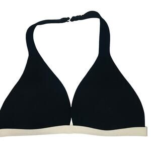 Victoria's Secret Black White Bikini Top Clasp Closure Size 36B